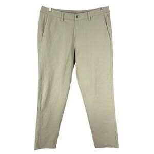 Lululemon Commission Pant Slim Novelty Canvas Tofino Sand Men's 36 x 30 EUC